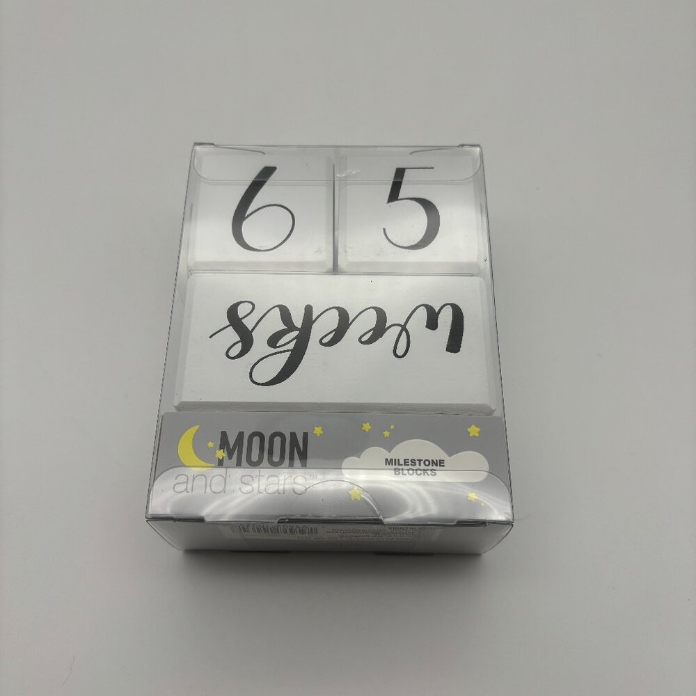 Moon and Stars Baby Milestone Blocks